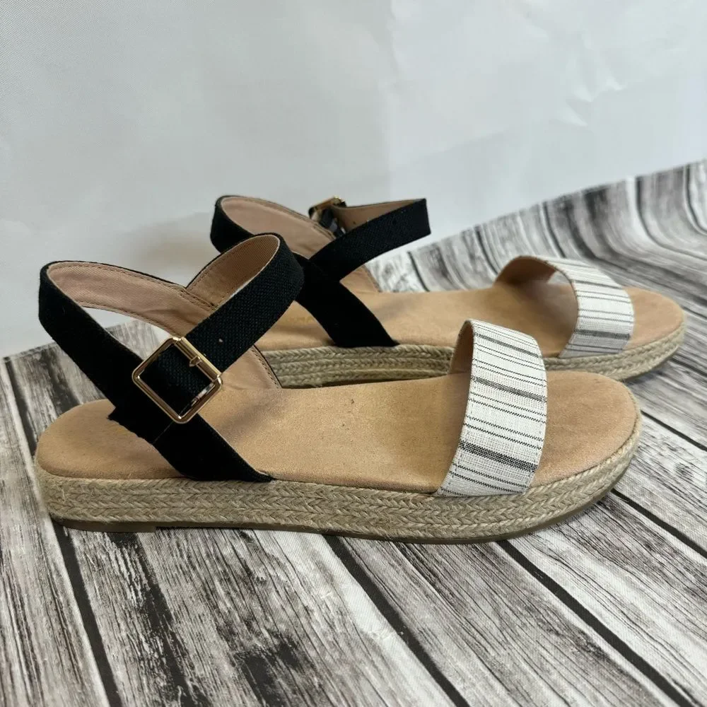 Old Navy Women’s Espadrille Platform Sandals Vegan Suede Open Toe Size 10